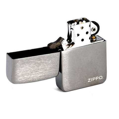 Зажигалка Zippo №24485 (1941Replica) с покрытием Black Matte, латунь/сталь, чёрная, матовая, 36x12x5