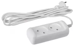 Удлинитель ЭРА U-2-1.5м без зазем. 2*1мм2 10А ПВС 2гн 1,5м