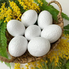 Яйца пасхальные из пенопласта, белые, размер 9*7 см, набор 7 штук.