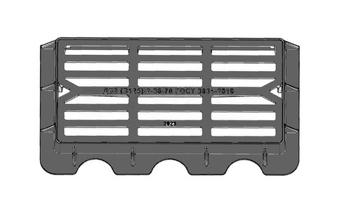Дождеприемник ДБ2 (В125)-2-36-78, чугунный, с косой решеткой