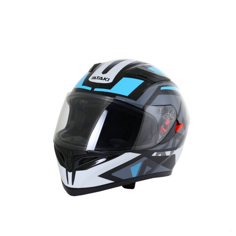 Шлем (интеграл) Ataki JK316 Route серый/голубой глянцевый  L