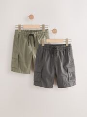 Шорты карго для мальчика Next AC6-423, 2 шт., Хаки, Серый