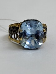 Янина-топаз (серебряное кольцо с позолотой)