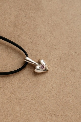 Кулон Лав с розовым фианитом