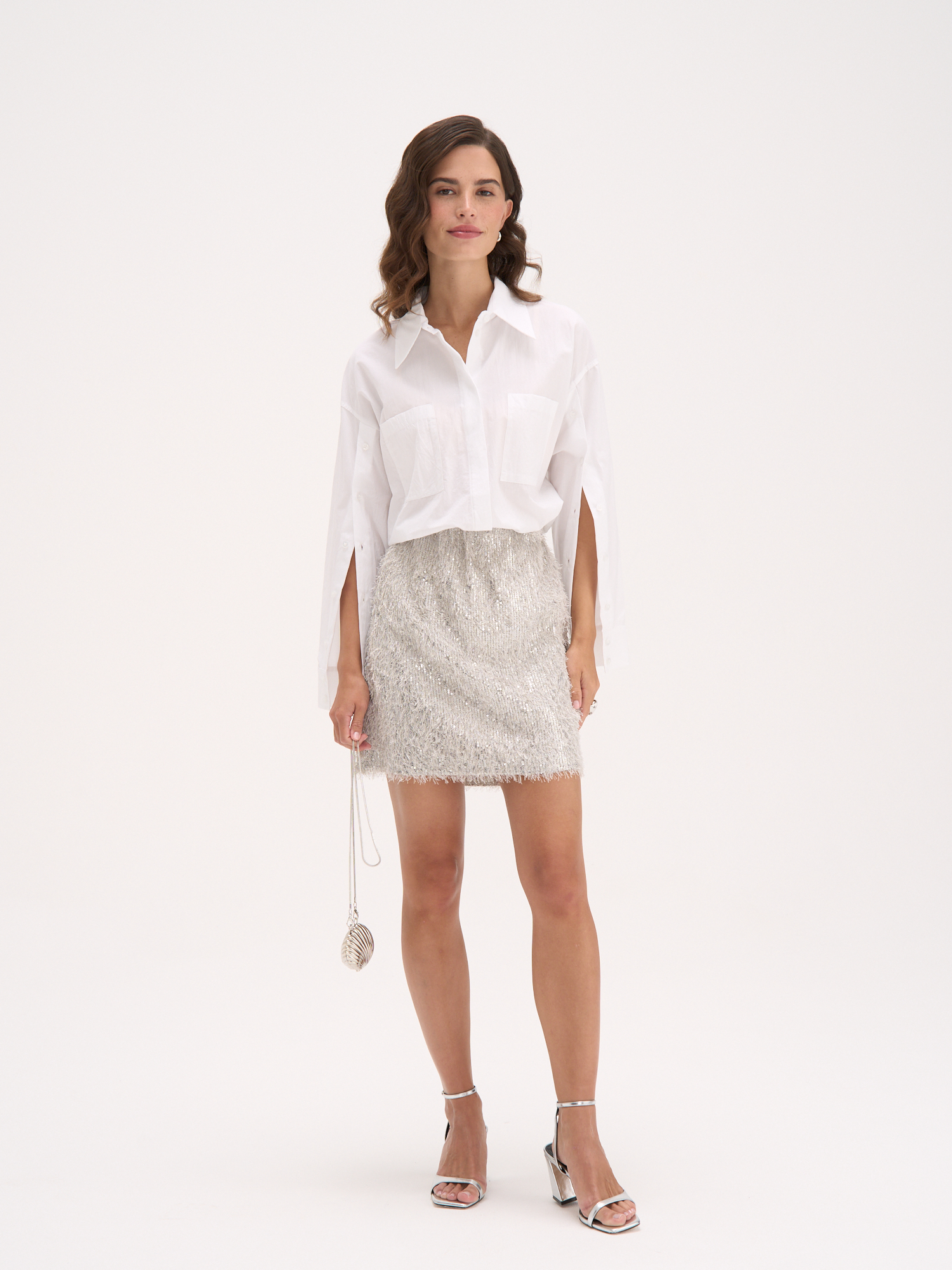 

Юбка мини с бахромой "Серебро" женская