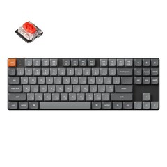 Беспроводная механическая ультратонкая клавиатура QMK Keychron K1 Max, 87 клавиш, Hot Swap, RGB-подсветка, Gateron Red Switch (K1M-H1-RU)