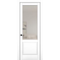 Купить Межкомнатная дверь керамик NC 10 снежный остеклённая