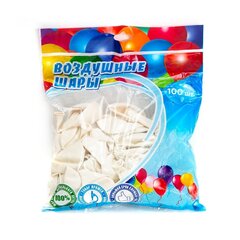 
          Шар воздушный металлик Alingar, №10, белый, 100шт/уп, пакет с европодвесом
