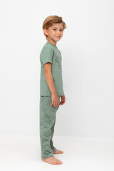 пижама  для мальчика  К 1599/весенний зеленый,динозавры