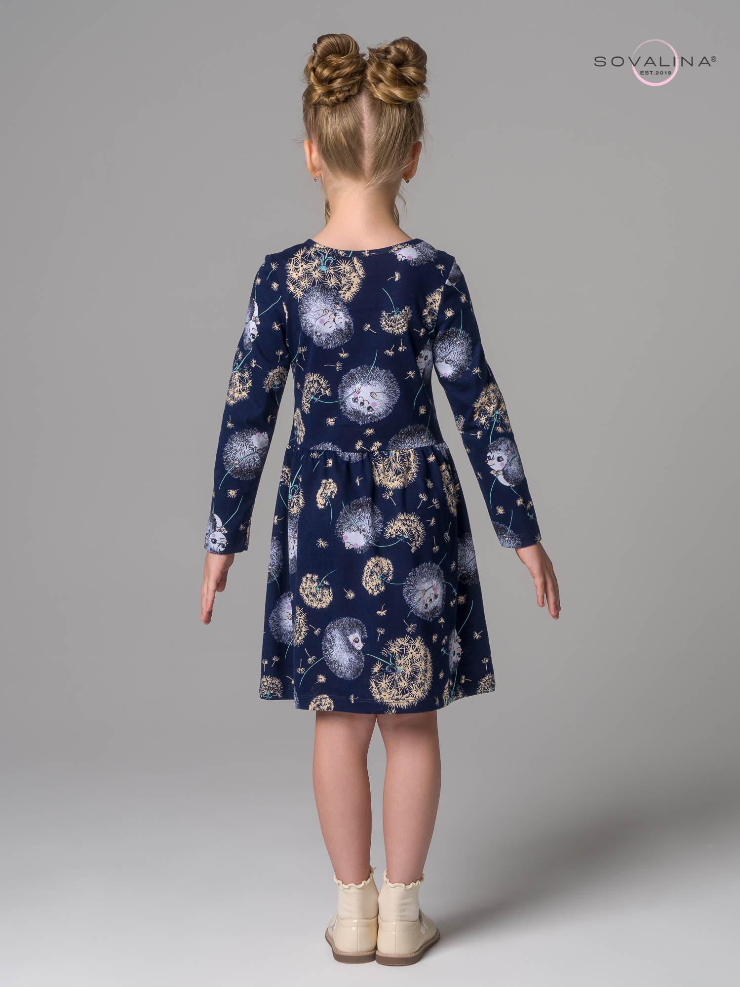 Платье Эля ежик с одуванчиком