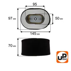 Фильтр воздушный UNITED PARTS для UD186 (90-0235)