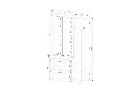 Прихожая Россо ясень белый