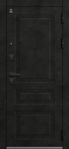 Теплая дверь входная Центурион С-114 зеркало (2026), 2 замка, 2 мм металл, (черный муар/темный бетон+сильвер кашемир) #2