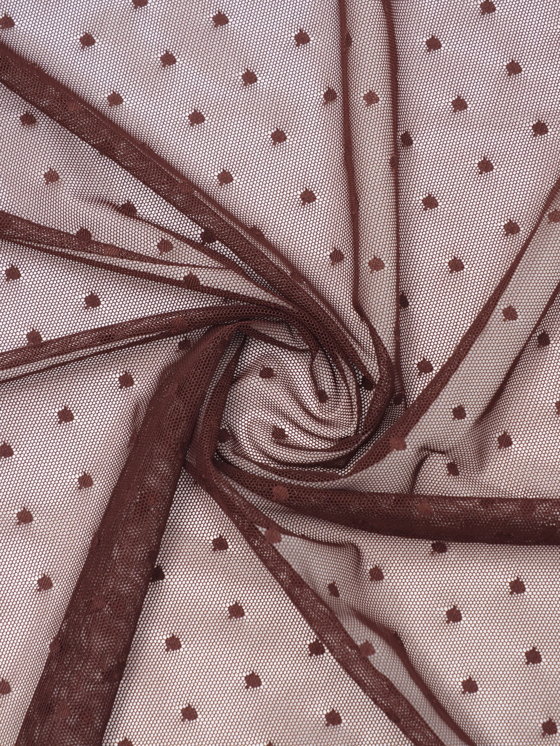 Сетка эластичная горошек шоколад отрезом 75х50 см