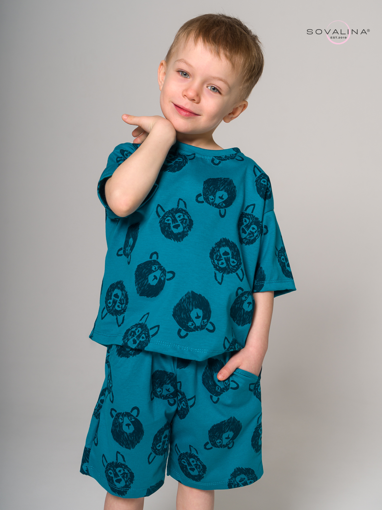 Костюм Light men волки зеленый