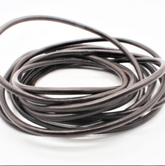 Шнур экокожа круглый для подвески, d 4 мм, тёмно-коричневый