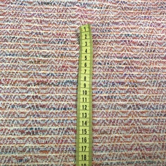 Ткань твид летний коралловый в полоску 3016