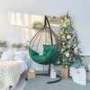 Подвесное кресло-кокон SEVILLA коричневое, зеленая подушка (Laura Outdoor)