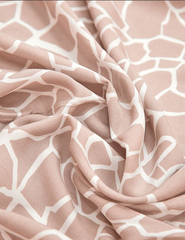 Ткань штапель принт Абстракция на бежевом, 105 гр/м, ш. 142 см