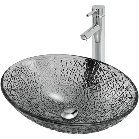 Раковина накладная стеклянная ABBER Glas AK2303B черная