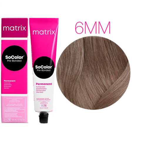 Matrix SoColor Pre-Bonded 6MM темный блондин мокка мокка, стойкая крем-краска для волос с бондером