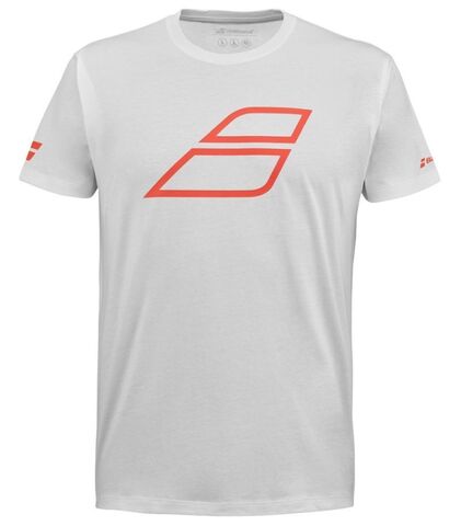 Теннисная футболка Babolat Strike Cotton T-Shirt - white/strike red