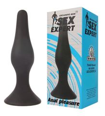 Чёрная анальная пробка Sex Expert - 11 см. - 
