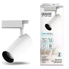 Св-к Gauss LED трековый цилиндр 24W 1830lm 4000K 65*210mm 180-220V IP20 белый угол 24° TR070