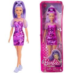 Модная кукла Barbie с длинными фиолетовыми волосами
