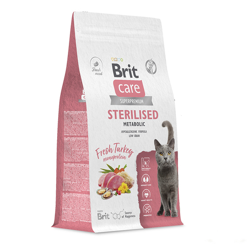 Корм Brit Care Cat Sterilised Metaboli с индейкой,