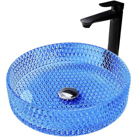 Раковина накладная стеклянная ABBER Glas AK2301DB синяя