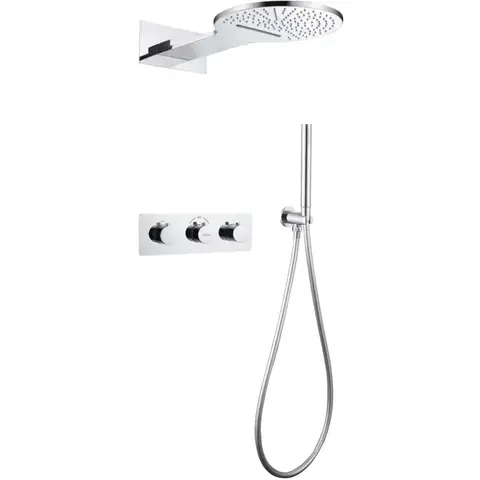 Abber Wasser Kreis AF8151 Душевая система скрытого монтажа без излива, термостат, цвет: серый