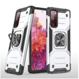 Противоударный чехол Strong Armour Case с кольцом для Samsung Galaxy S20 FE (Серебристый)