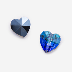 Кристалл-сердце с продольным отверстием оттенок "Электра", 14мм