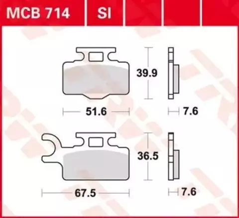 Колодки тормозные дисковые MCB714SI