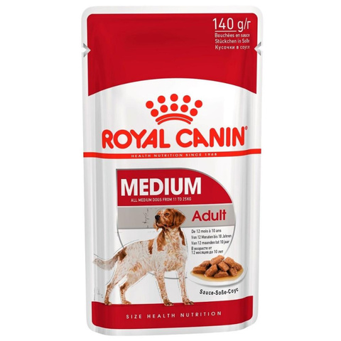 Royal Canin пауч для собак Medium Adult (соус) 140г