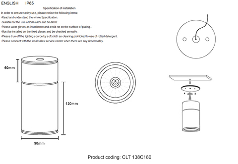 Накладной светильник Crystal Lux CLT 138C180 BL