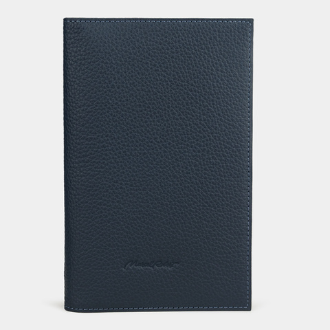 Кошелек мужской кожаный, теленок синего цвета