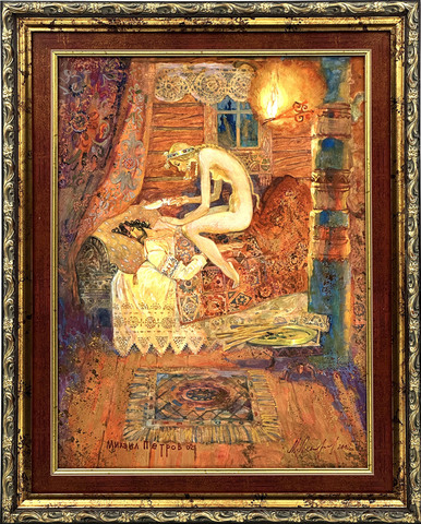 Петров Михаил Фёдорович (1938—2008). Иллюстрация к сказке «Финист — ясный сокол»,  Бумага, гуашь. 20