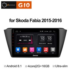 Штатная магнитола на Android 8.1 для Skoda Fabia mk3 15-16 Ownice G10 S9918E