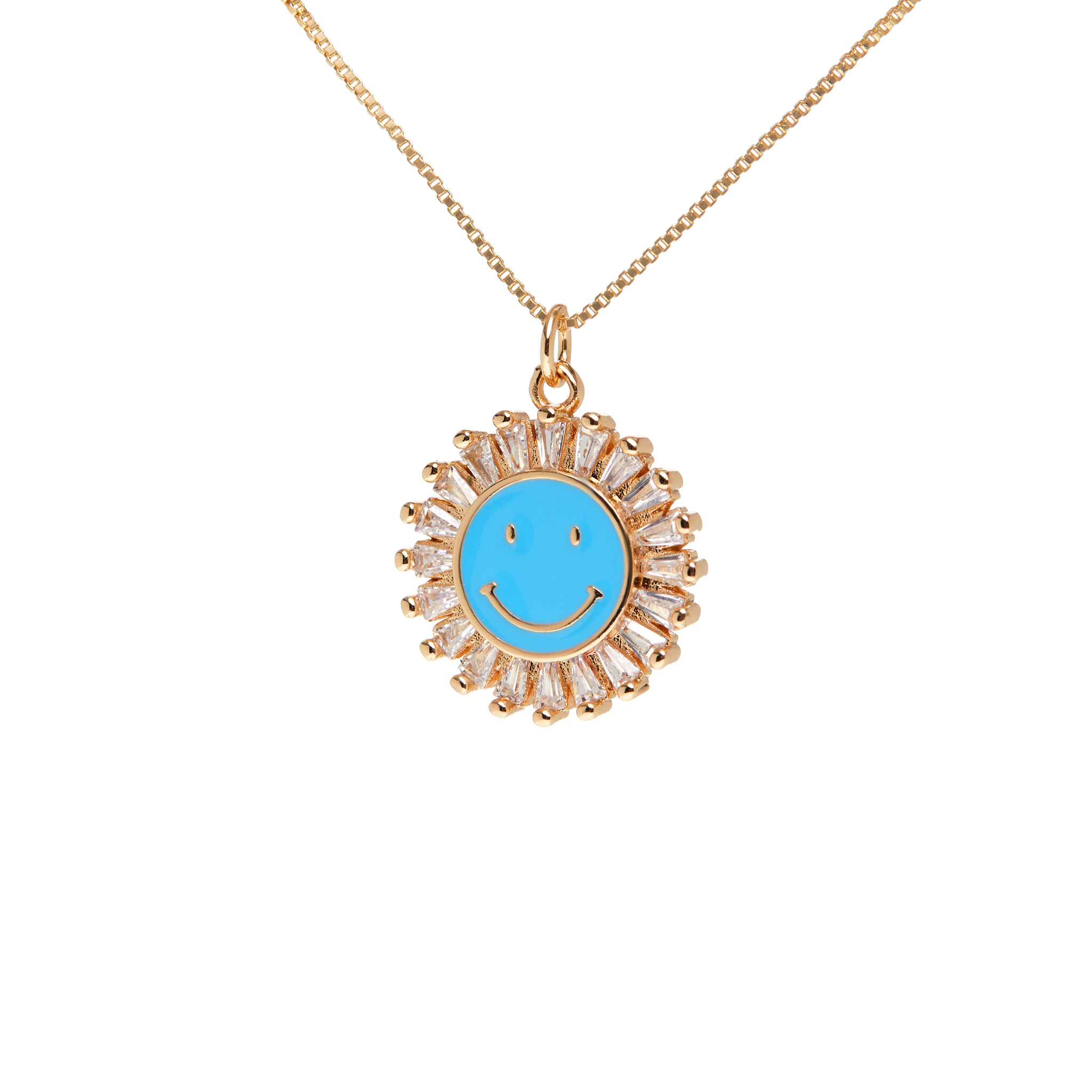 DÉJÀ VU Колье Sunny Smiley Face Necklace – Blue