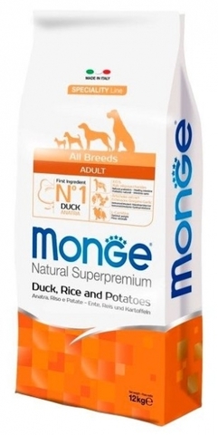 Корм для собак Monge Speciality Line – Утка с рисом и картофелем 15 кг