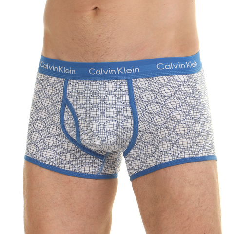 Мужские трусы боксеры белые с синим принтом Calvin Klein 365 Blue Spheres Print