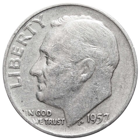 1 дайм (10 центов) 1957. США (D) VF Серебро