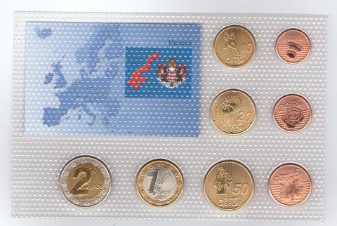 Набор пробных евро монет Монако