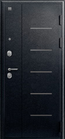 Теплая дверь входная Сезам V-04 зеркало (2025), 2 замка, 1 мм металл, (черный муар+миндаль) #2
