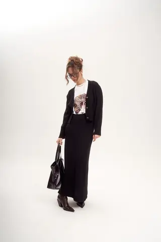 Юбка миди из трикотажа DAN MARALEX