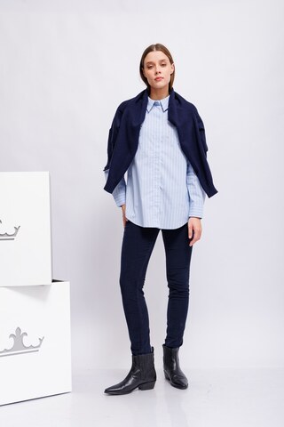 Oui Рубашка хлопковая свободная, украшенная клепками