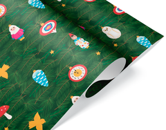 Упаковочная бумага, Еловые ветки, 80 г, 0,7*1 м, 5 листов