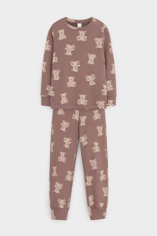 пижама  для девочки  К 1552/капучино,медвежонок с бантиком